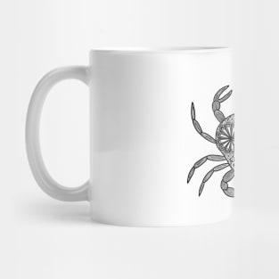 Mandala Crab (black and white) Mug